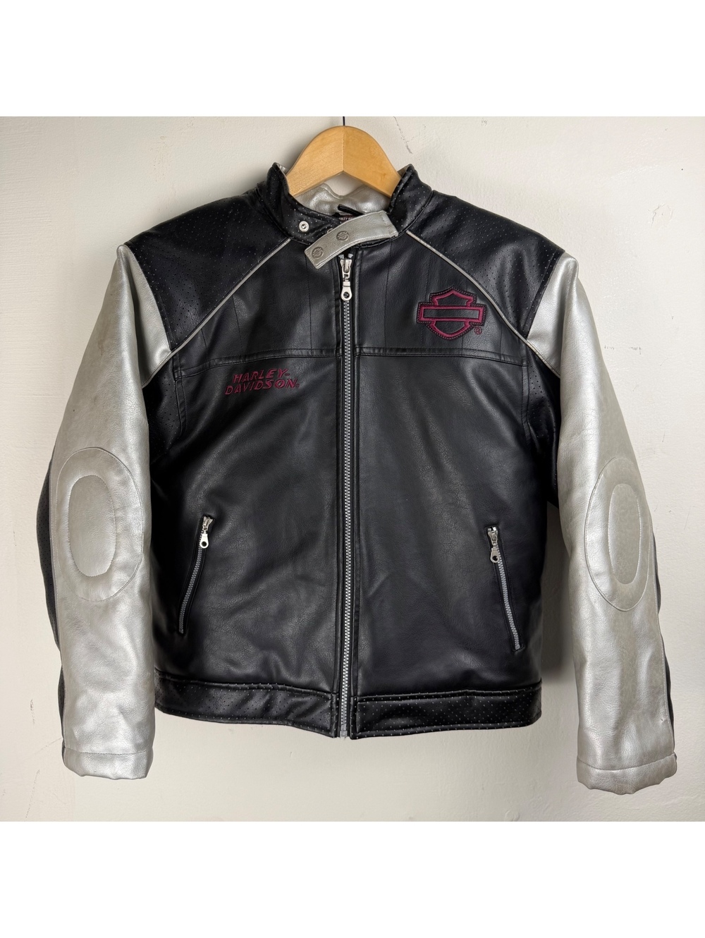 Harley Davidson Faux Leather Biker Jacket Women's XS